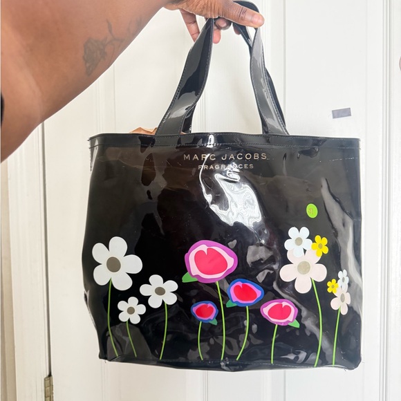 Marc Jacobs Black Tote with Colorful Floral Design - Picture 2 of 4